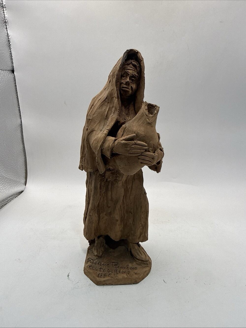 Guillermo Barranco Signed 1991 Baltasar Hand Sculpted Terracotta Folk Art 8” *